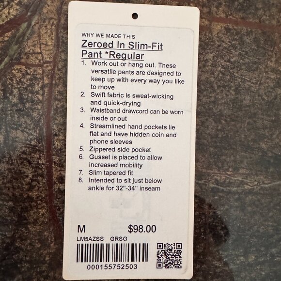 Lululemon Zeroed In Slim Fit Pant - Men's Medium - Picture 3 of 8